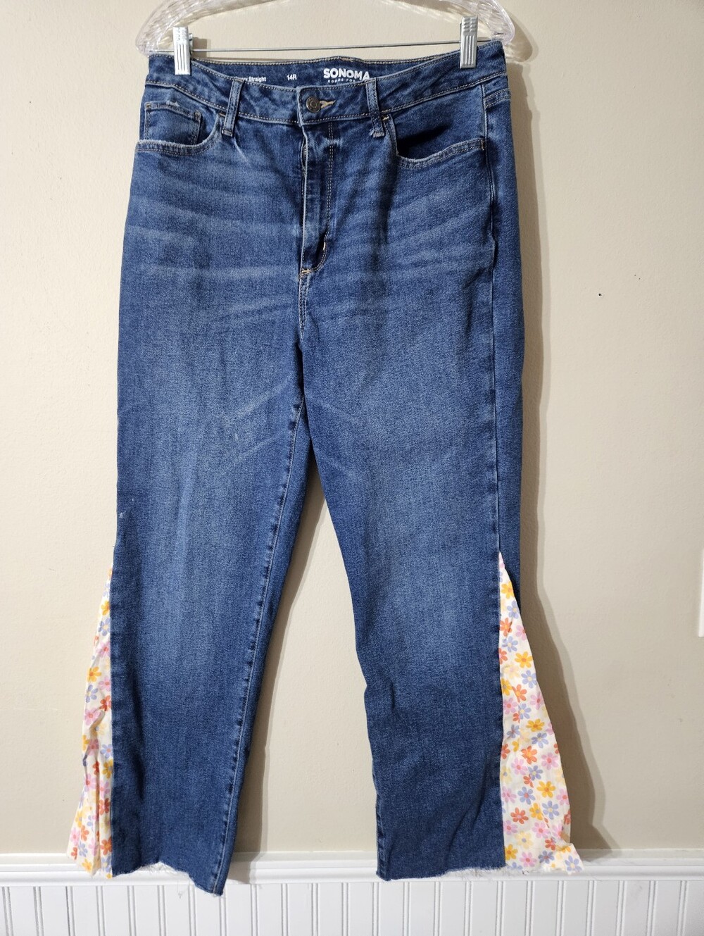 Sonoma Upcycled Curvy Straight Bell Bottom Jeans Size 14